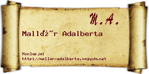 Mallár Adalberta névjegykártya